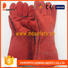 Red Split Leder Schweißer Handschuh, Pass CE (DLW619)